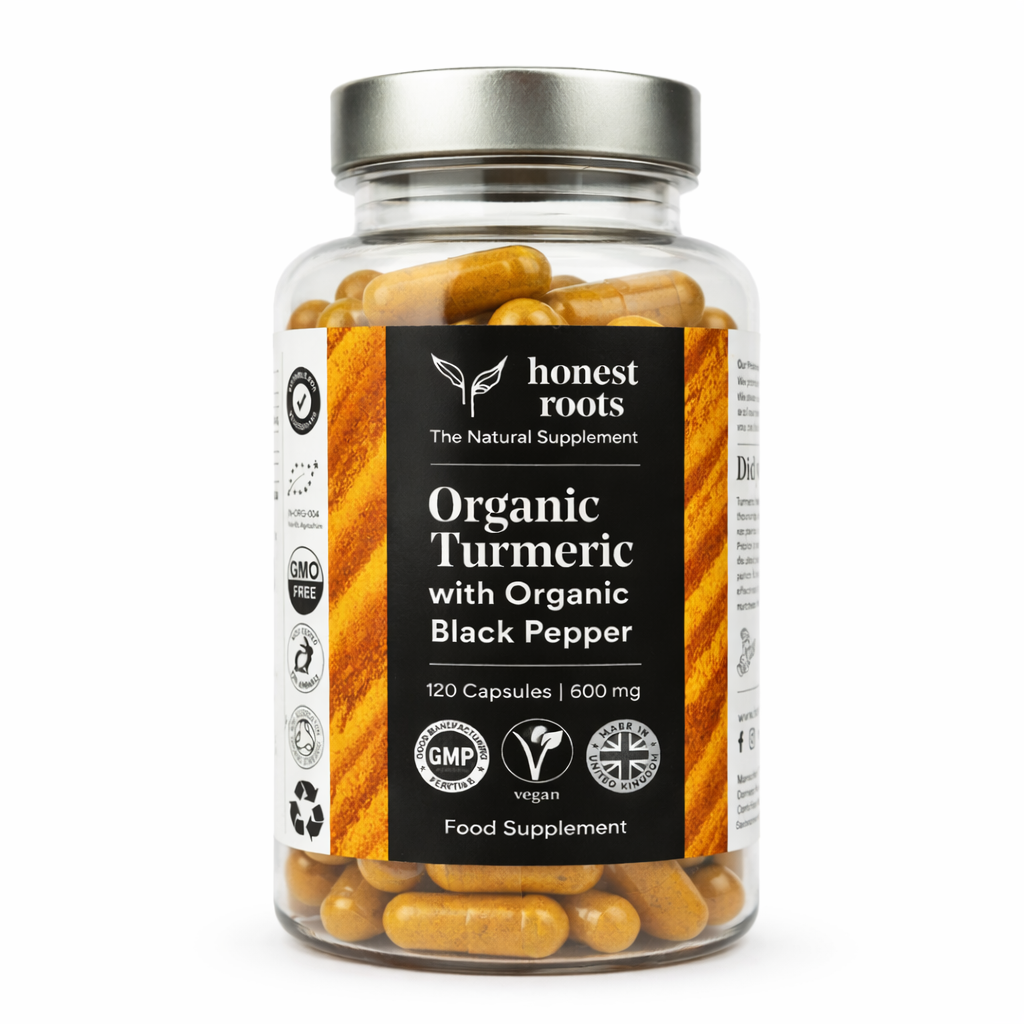 honest roots organic turmeric capsules with black pepper uk