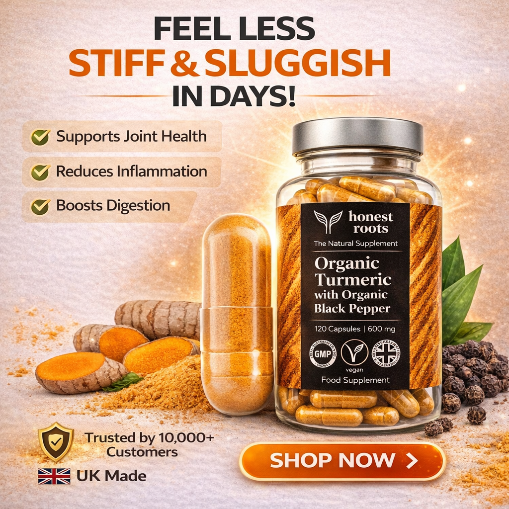feel less stiff &sluggish in days with organic turmeric capsules
