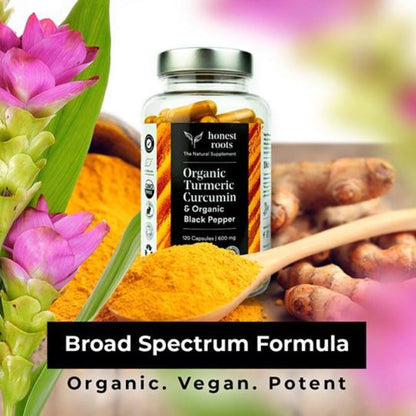 Organic Turmeric with Black Pepper - 360 Capsules (3 bottles for the price of 2!)