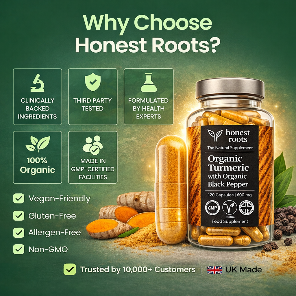 Honest Roots organic turmeric capsules with black pepper Capsules - 2 Months Supply ...