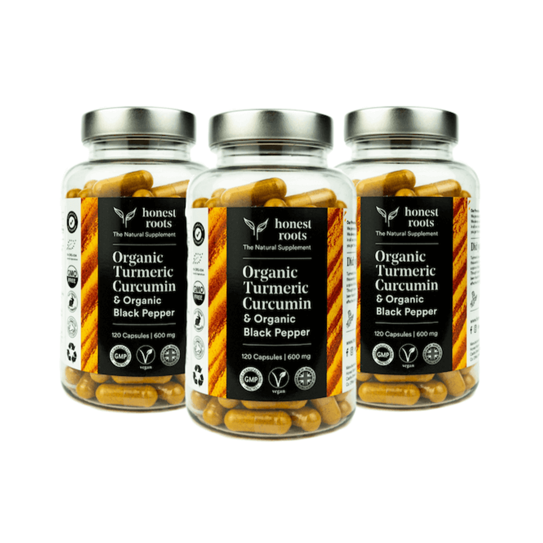 Organic Turmeric with Black Pepper - 360 Capsules (3 bottles for the price of 2!)